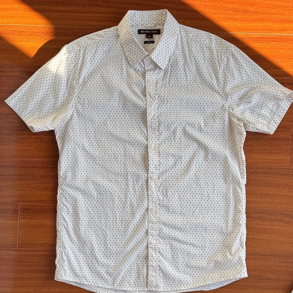 Michael Kors White Shirt with Black Pattern